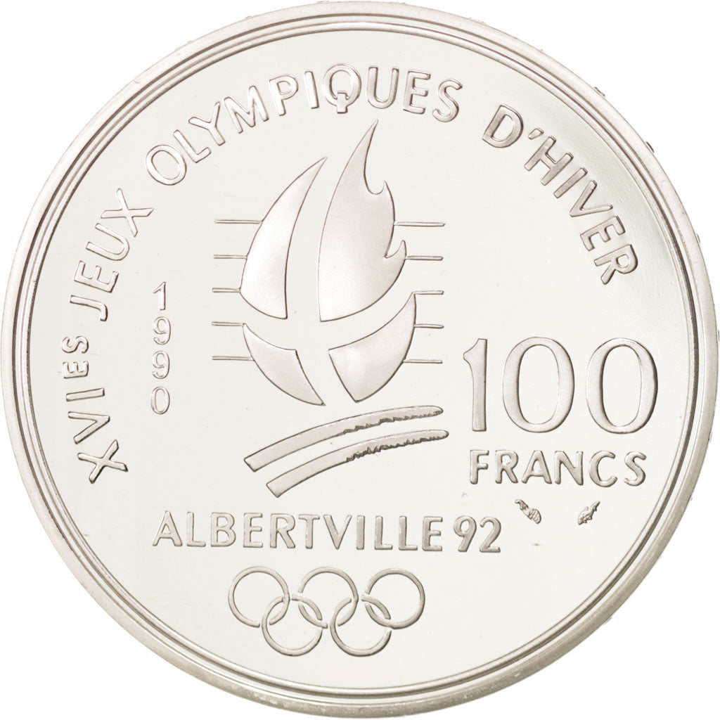 Moneda, Francia, 100 Francs, 1990, FDC, Plata, KM:983