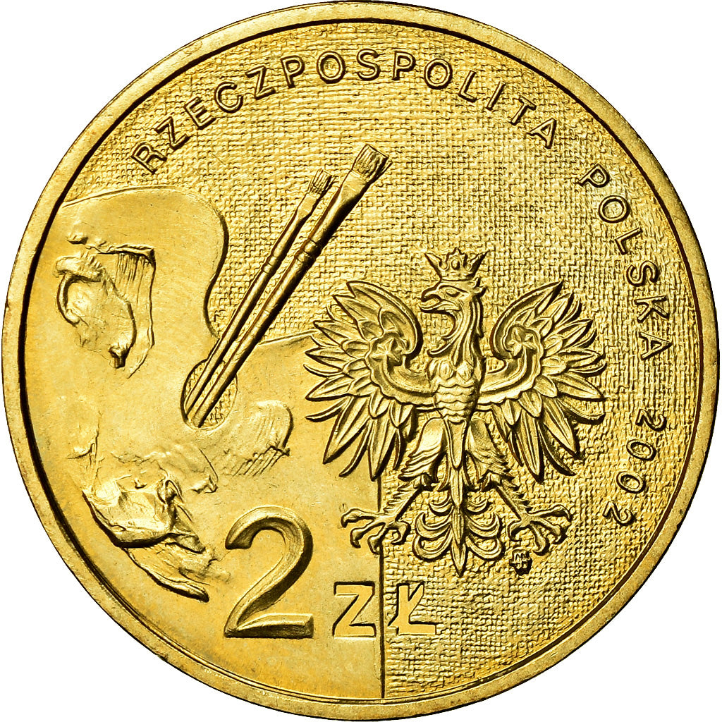 Coin, Poland, 2 Zlote, 2002, Warsaw, MS(60-62), Brass, KM:444