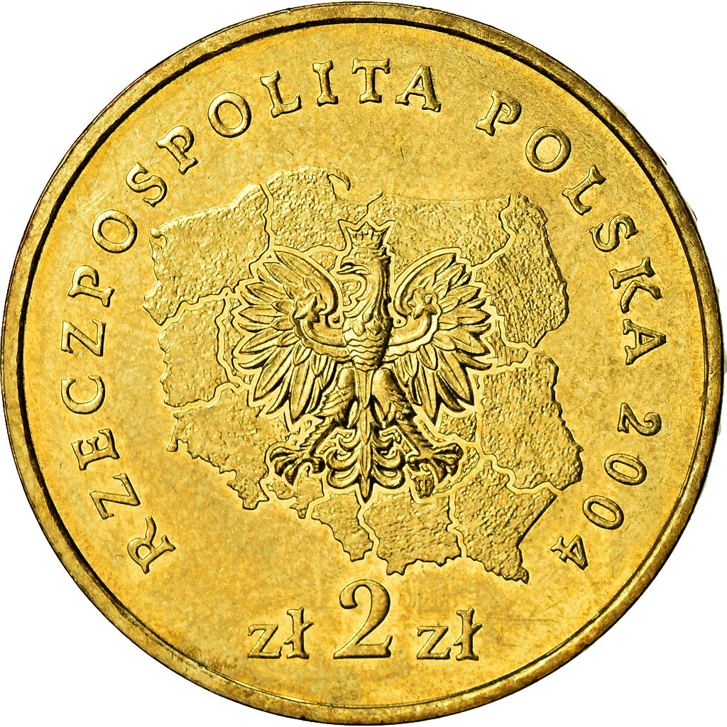 Coin, Poland, 2 Zlote, 2004, Warsaw, MS(60-62), Brass, KM:487
