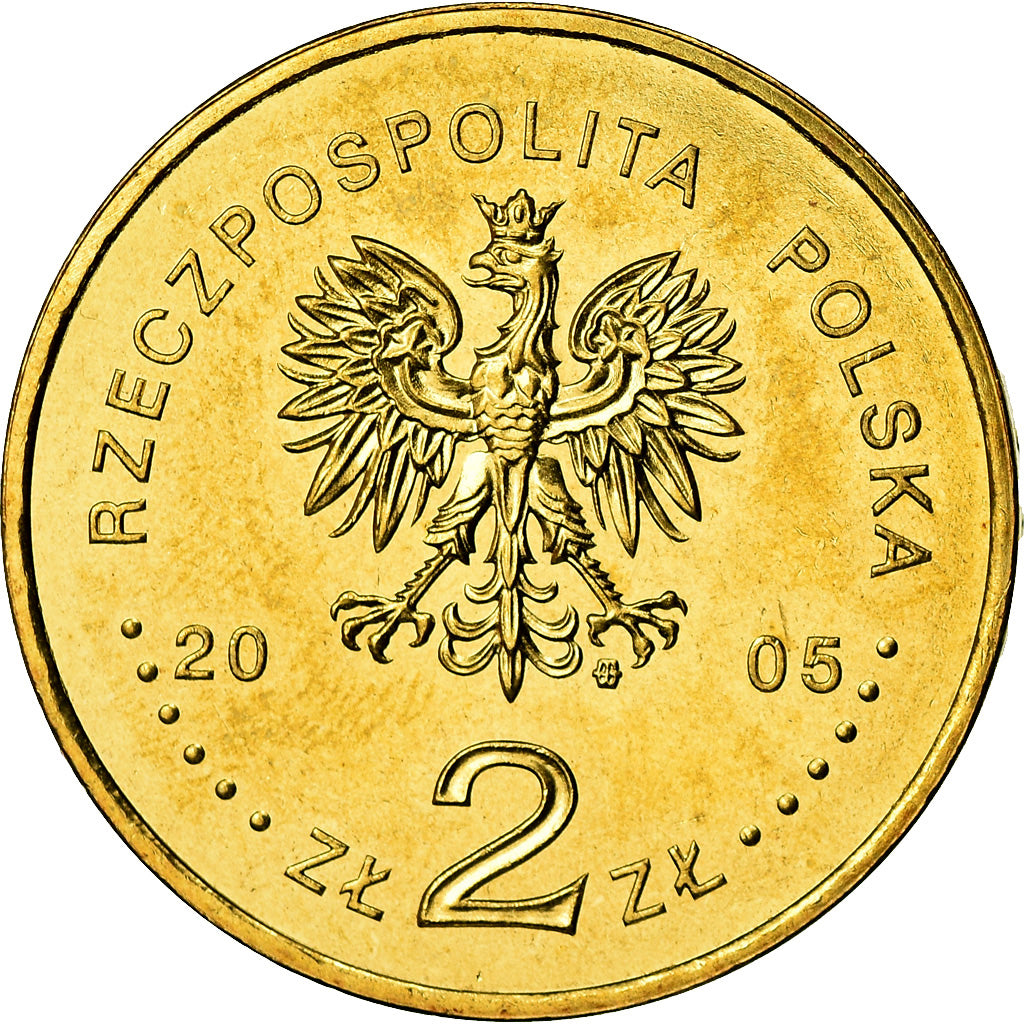 Moneda, Polonia, 2 Zlote, 2005, Warsaw, EBC+, Latón, KM:565