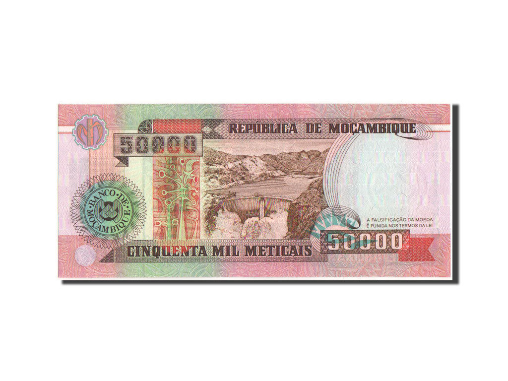 Banknot, Mozambik, 50,000 Meticais, 1994, 16.6.1993, KM:138, UNC(65-70)
