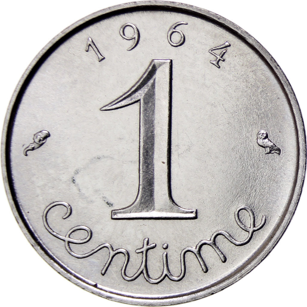 Moneta, Francja, Épi, Centime, 1964, Paris, MS(63), Stal nierdzewna, KM:928