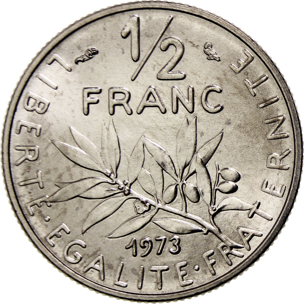 Coin, France, Semeuse, 1/2 Franc, 1973, Paris, MS(65-70), Nickel, KM:931.1