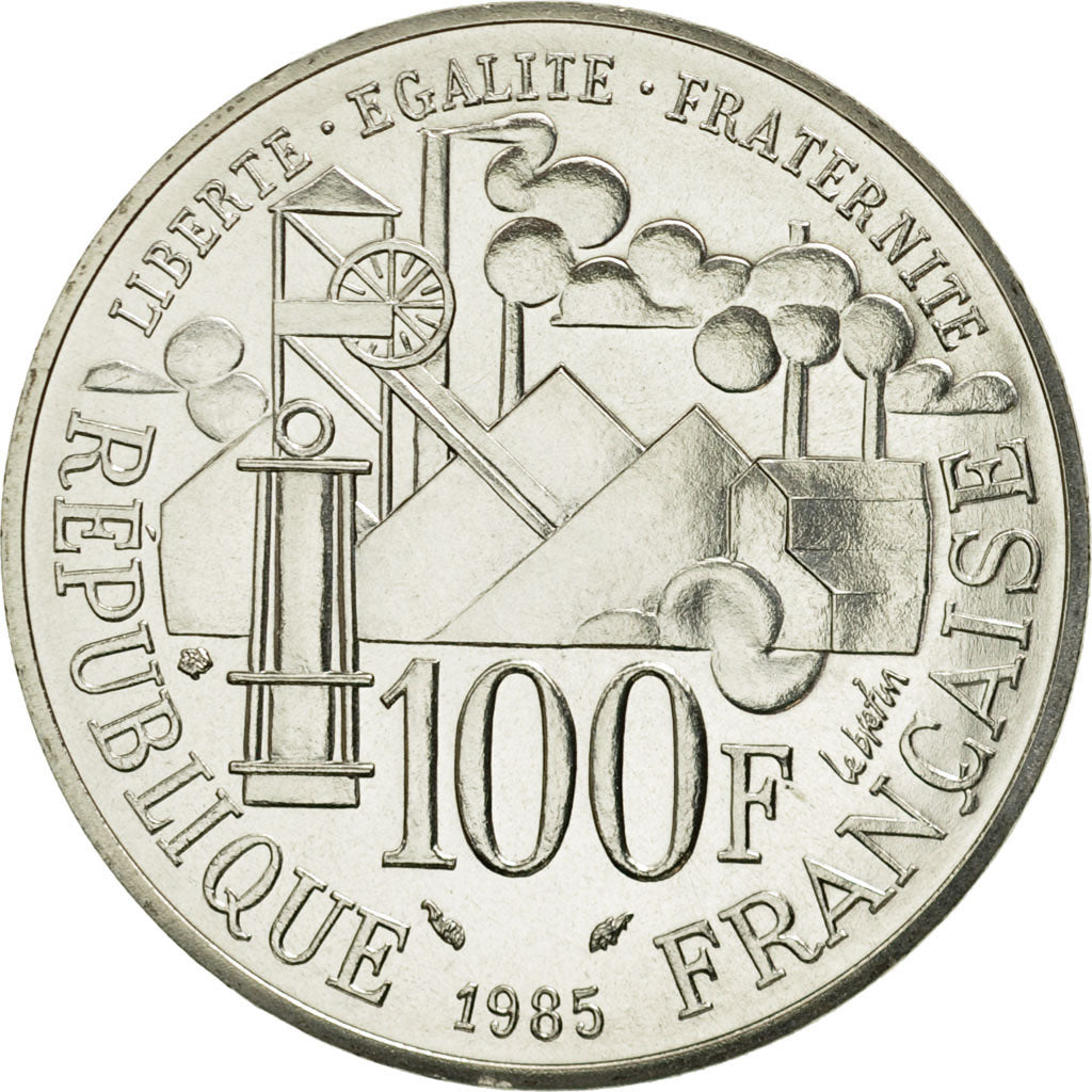 Moneta, Francia, Germinal, 100 Francs, 1985, Paris, FDC, Argento, KM:957