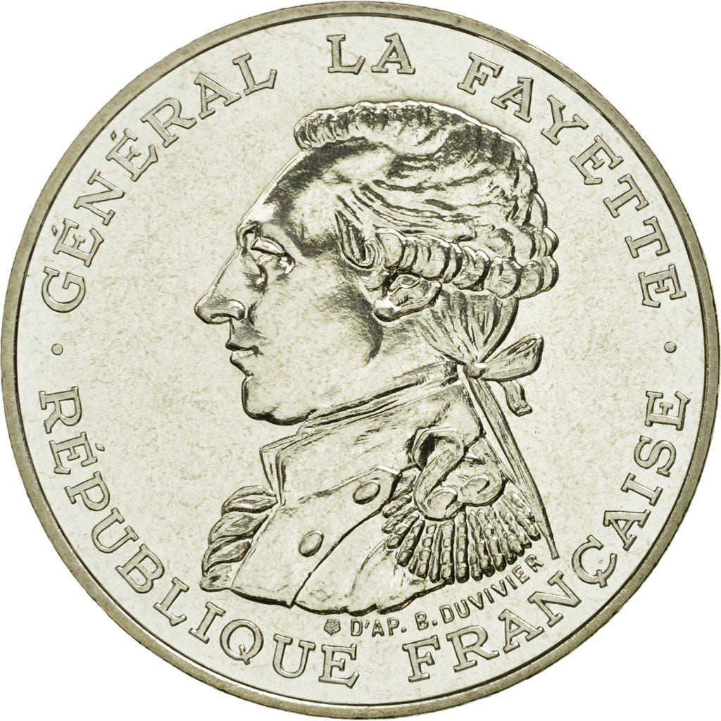Moneta, Francia, Lafayette, 100 Francs, 1987, Paris, FDC, Argento, KM:962