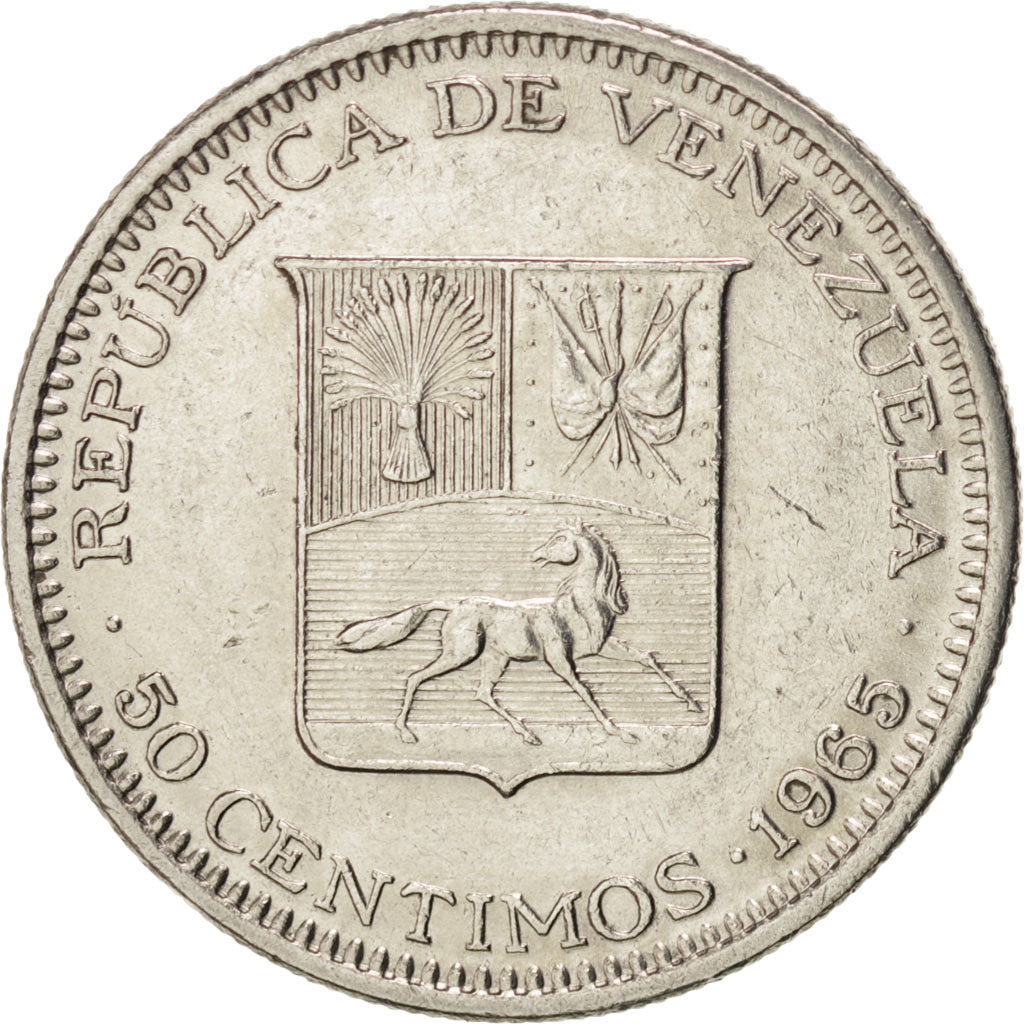 Monnaie, Venezuela, 50 Centimos, 1965, SUP+, Nickel, KM:41