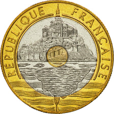 France, 20 Francs, Mont Saint-Michel, 1997, Pessac, Tri-Metallic, MS(65-70)