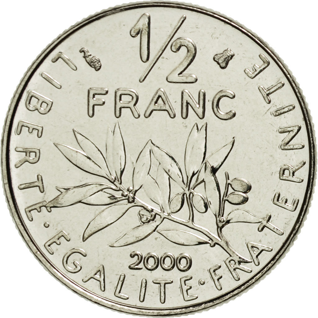 Monnaie, France, Semeuse, 1/2 Franc, 2000, Paris, FDC, Nickel, KM:931.1