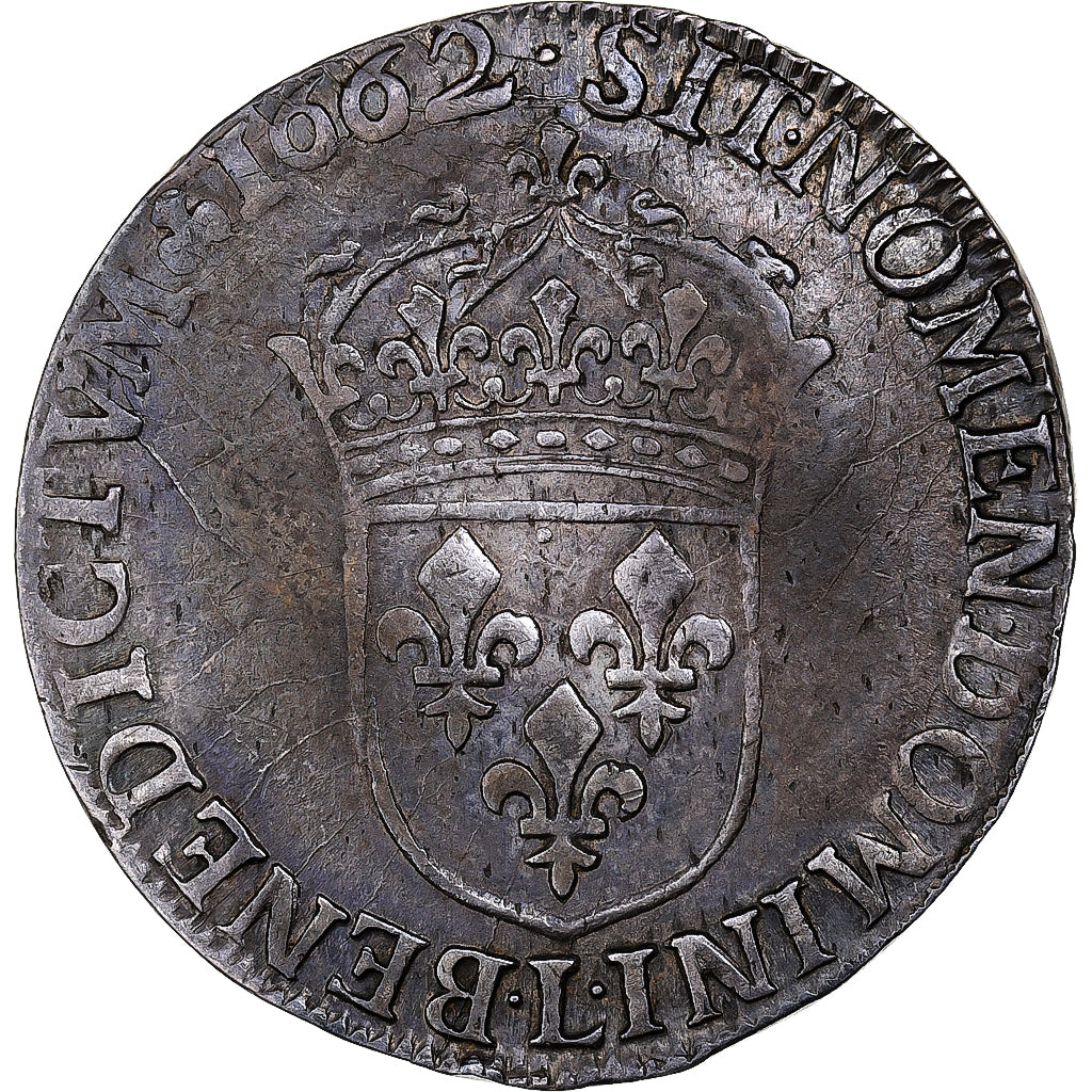 Francia, Louis XIV, 1/2 Écu au buste juvénile, 1662, Bayonne, Argento, BB