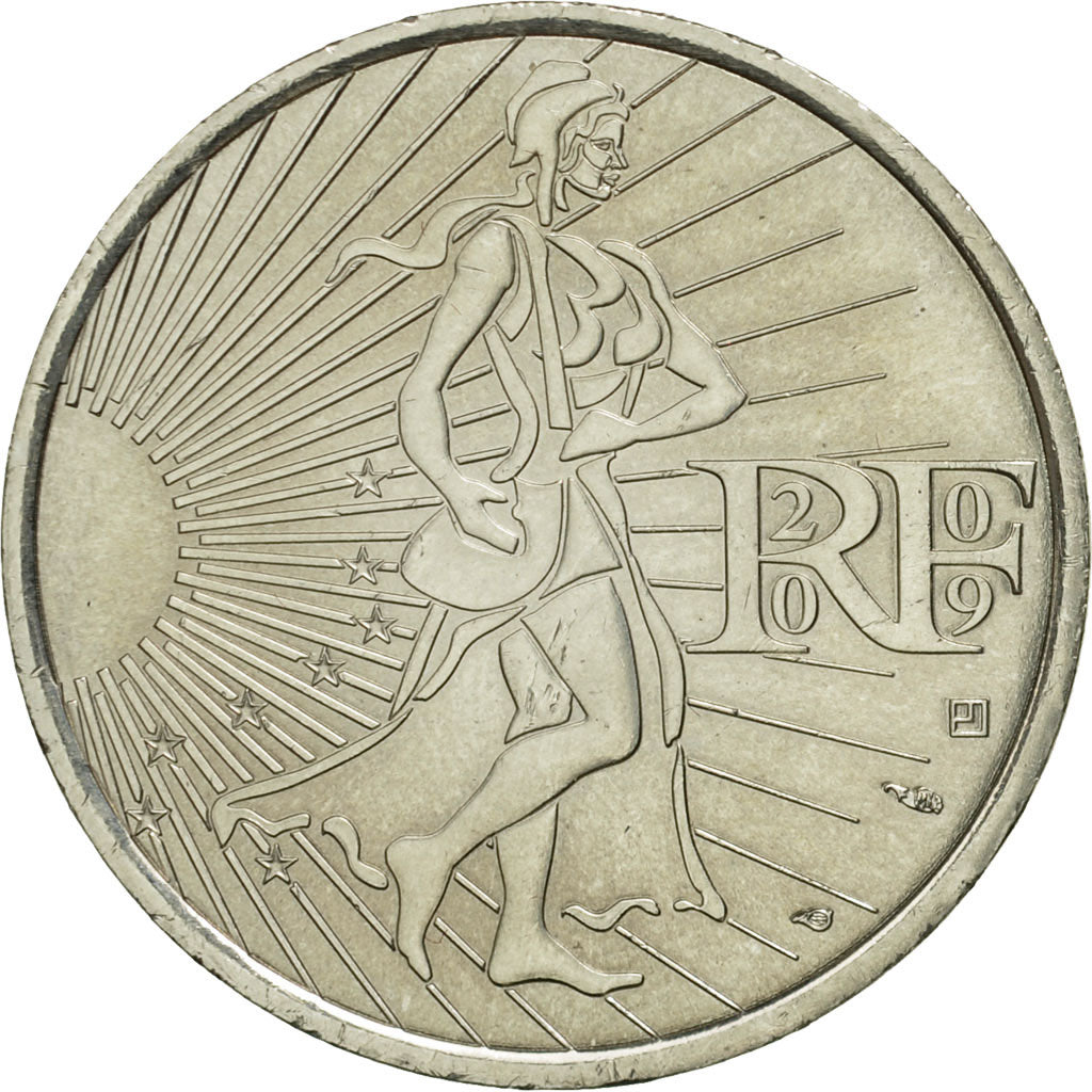 Moneta, Francia, 10 Euro, La Semeuse en marche, 2009, SPL, Argento