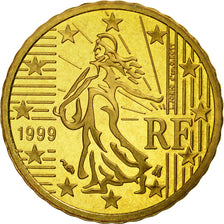 Munten, Frankrijk, 10 Euro Cent, 1999, FDC, Tin, KM:1285