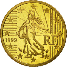 Coin, France, 10 Euro Cent, 1999, MS(65-70), Brass, KM:1285