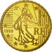 Moneta, Francja, 10 Euro Cent, 1999, Paris, MS(65-70), Mosiądz, KM:1285