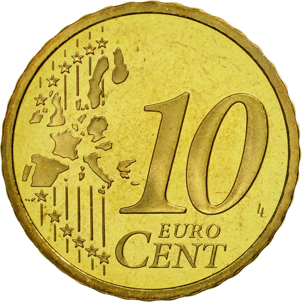 Coin, France, 10 Euro Cent, 1999, MS(65-70), Brass, KM:1285