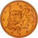 Moneta, Francja, Euro Cent, 2000, Paris, MS(65-70), Miedź platerowana stalą