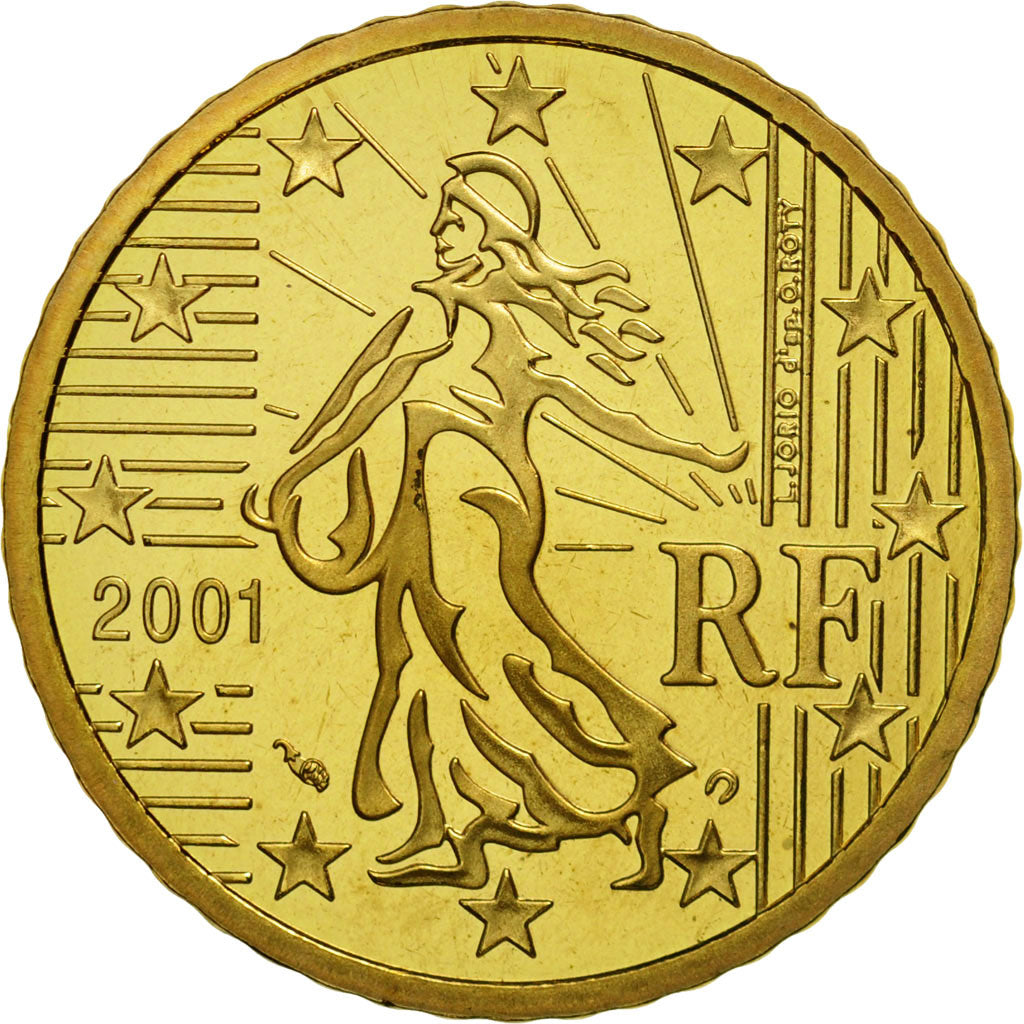 Coin, France, 50 Euro Cent, 2001, MS(65-70), Brass, KM:1287