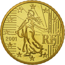 Coin, France, 50 Euro Cent, 2001, MS(65-70), Brass, KM:1287