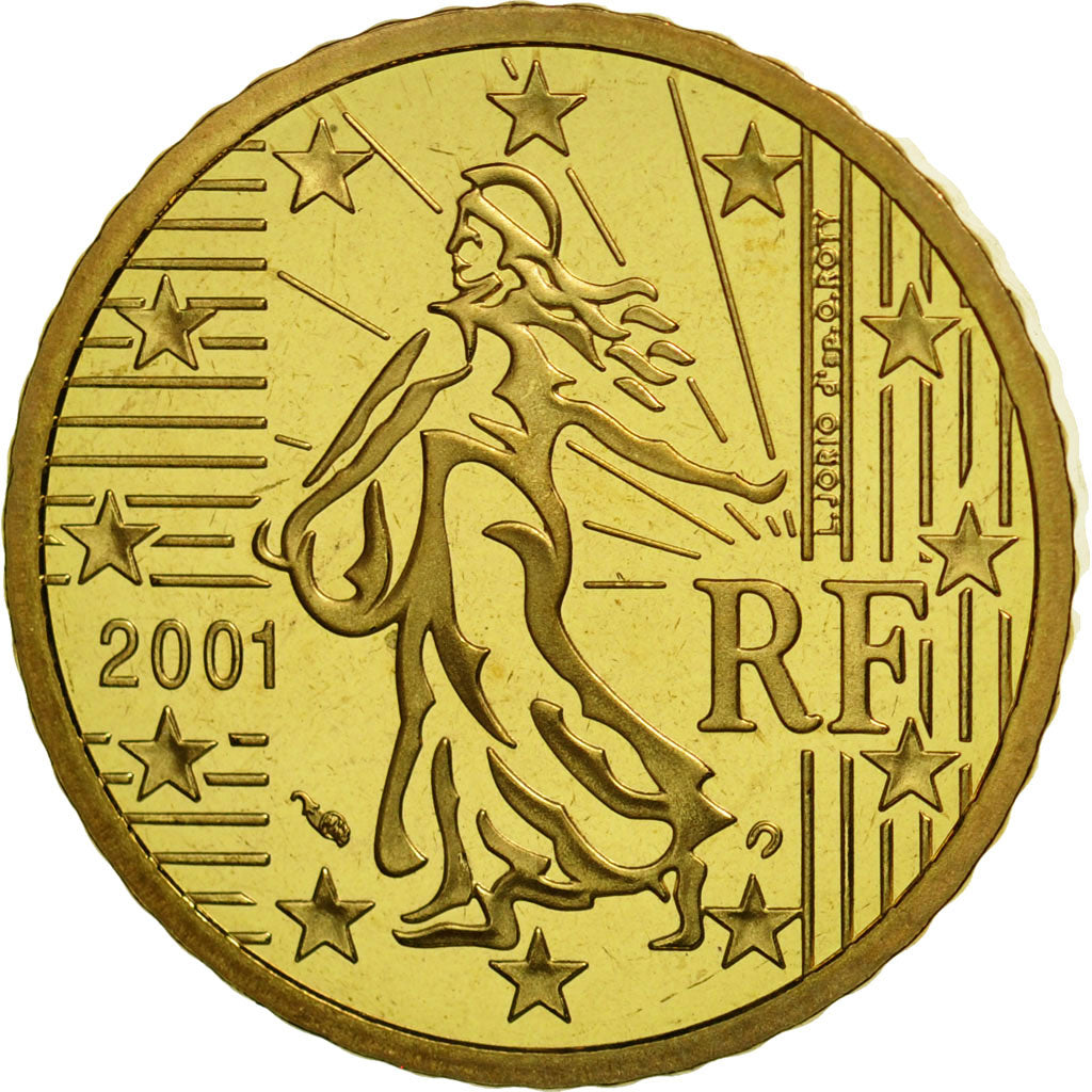 Coin, France, 50 Euro Cent, 2001, MS(65-70), Brass, KM:1287