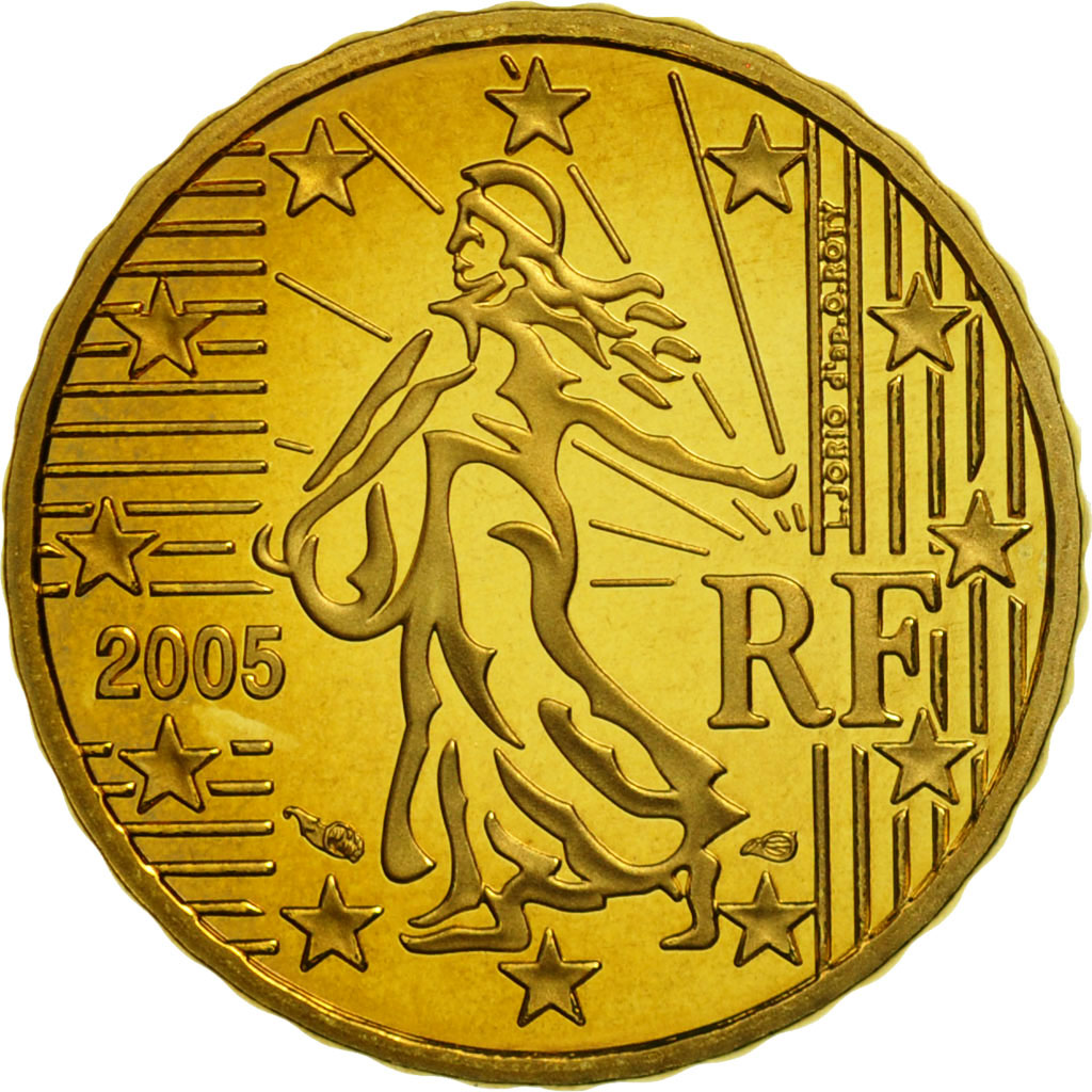 Coin, France, 10 Euro Cent, 2005, MS(65-70), Brass, KM:1285