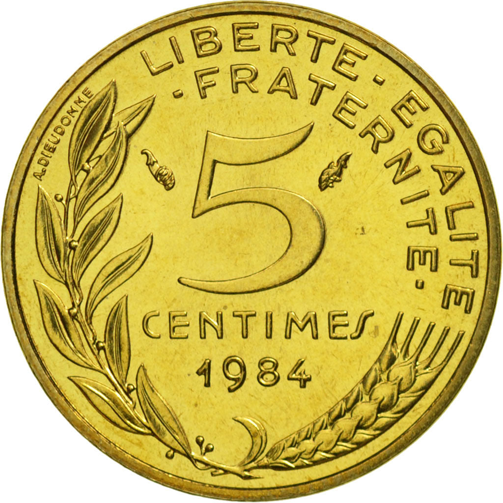 Coin, France, Marianne, 5 Centimes, 1984, Paris, MS(65-70), Aluminum-Bronze