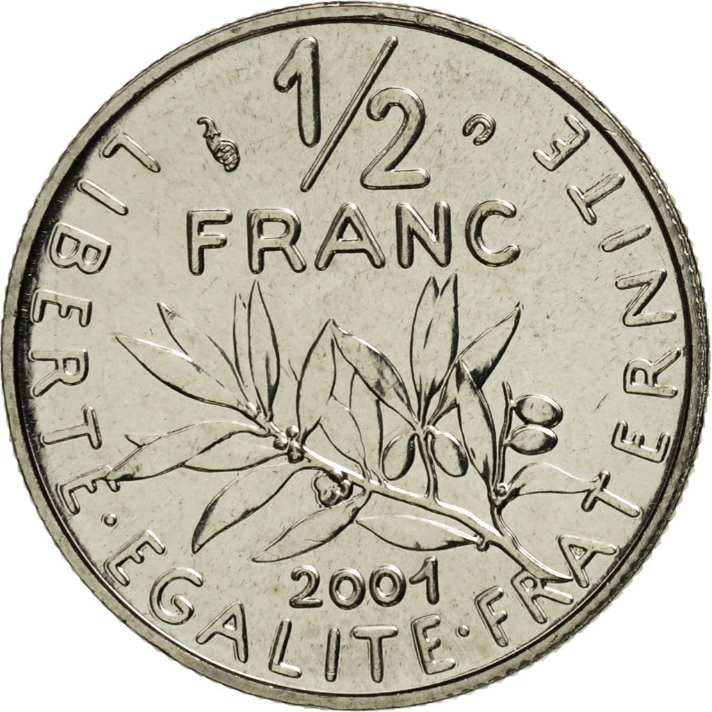Moneta, Francia, Semeuse, 1/2 Franc, 2001, Paris, FDC, Nichel, KM:931.2