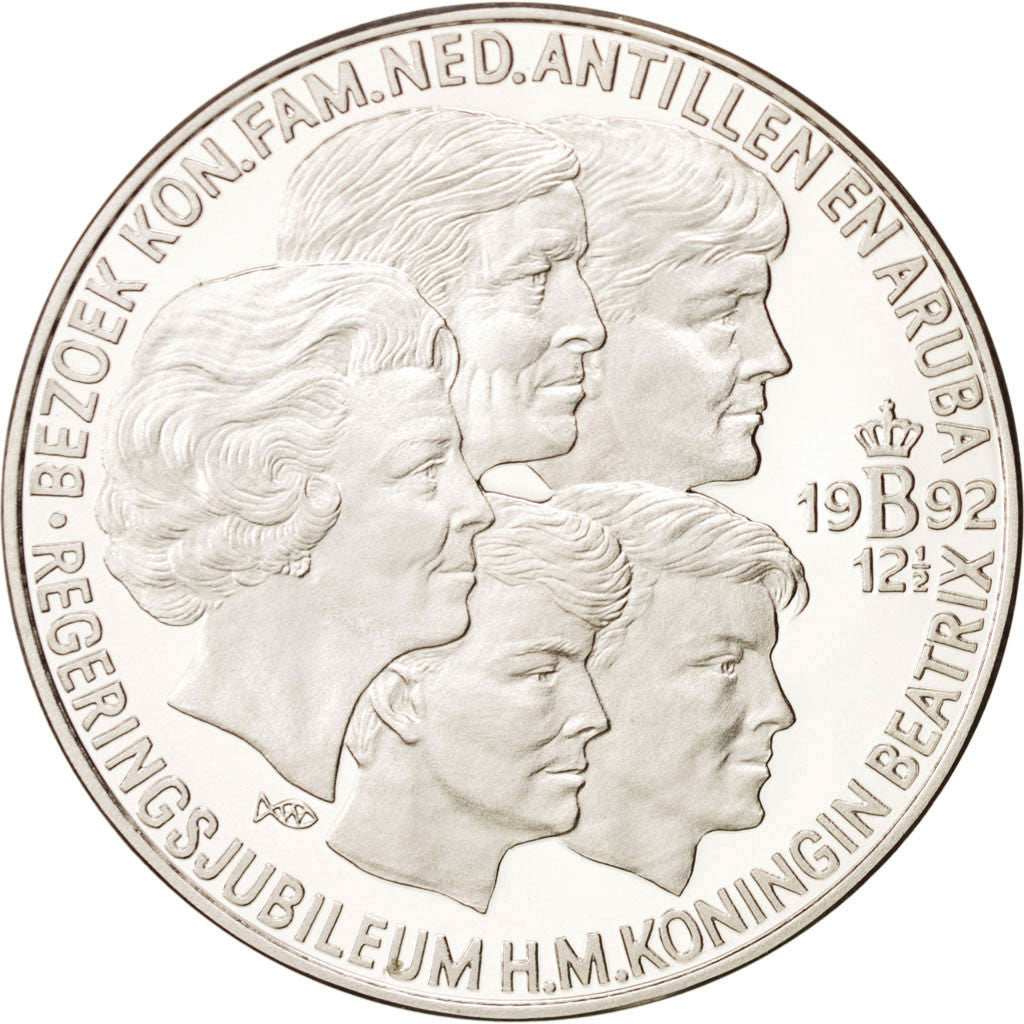 Coin, Netherlands, Beatrix, 25 Ecu, 1992, MS(65-70), Silver, KM:62.1