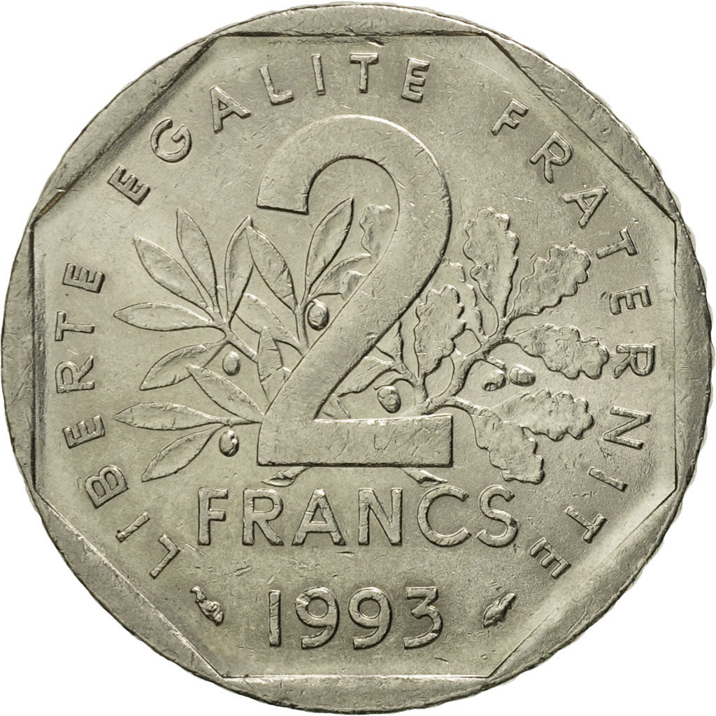 Monnaie, France, Jean Moulin, 2 Francs, 1993, Paris, SUP, Nickel, KM:1062