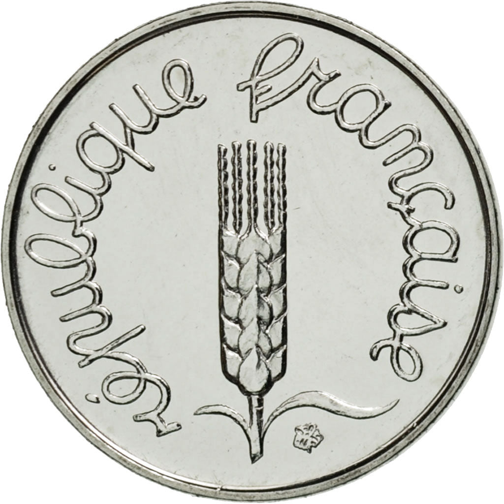 France, Centime, Épi, 1991, Paris, Série BU, Acier inoxydable, SPL+