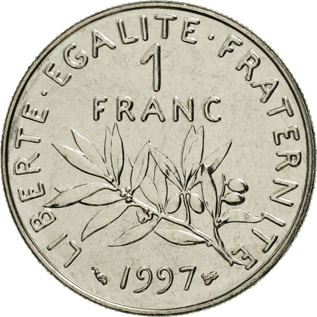 Coin, France, Semeuse, Franc, 1997, Paris, MS(65-70), Nickel, KM:925.1
