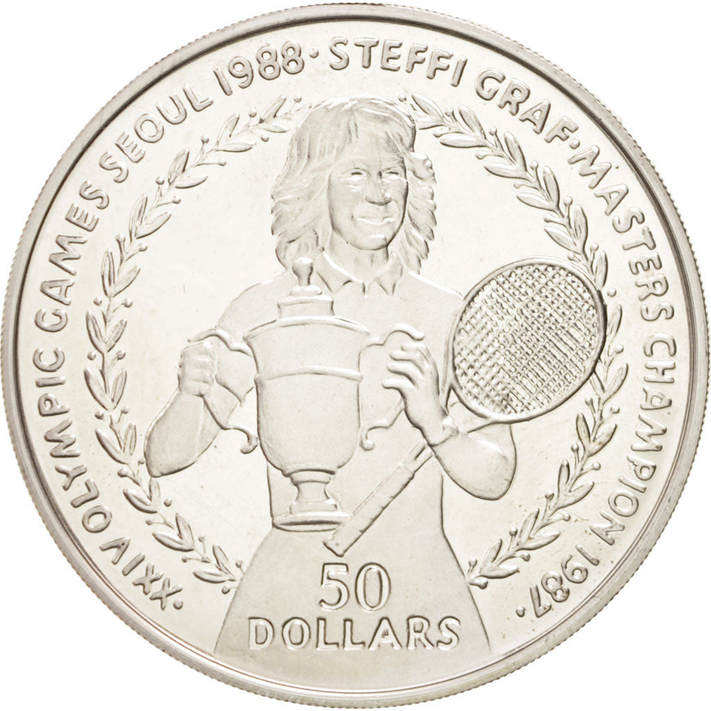 Coin, Niue, Elizabeth II, 50 Dollars, 1989, MS(65-70), Silver, KM:13