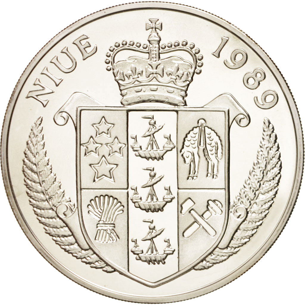 Coin, Niue, Elizabeth II, 50 Dollars, 1989, MS(65-70), Silver, KM:44