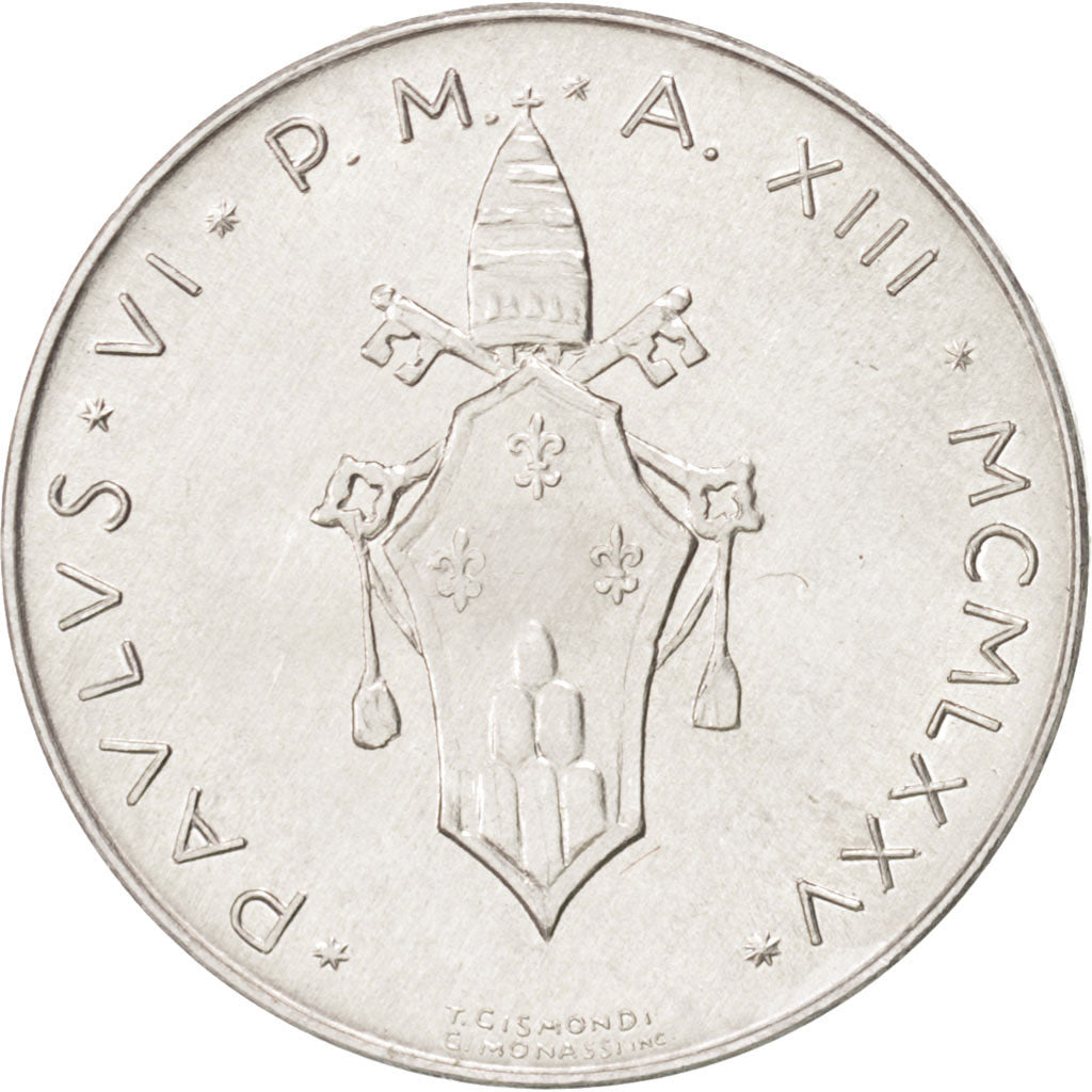 Monnaie, Cité du Vatican, Paul VI, 10 Lire, 1975, SPL, Aluminium, KM:119
