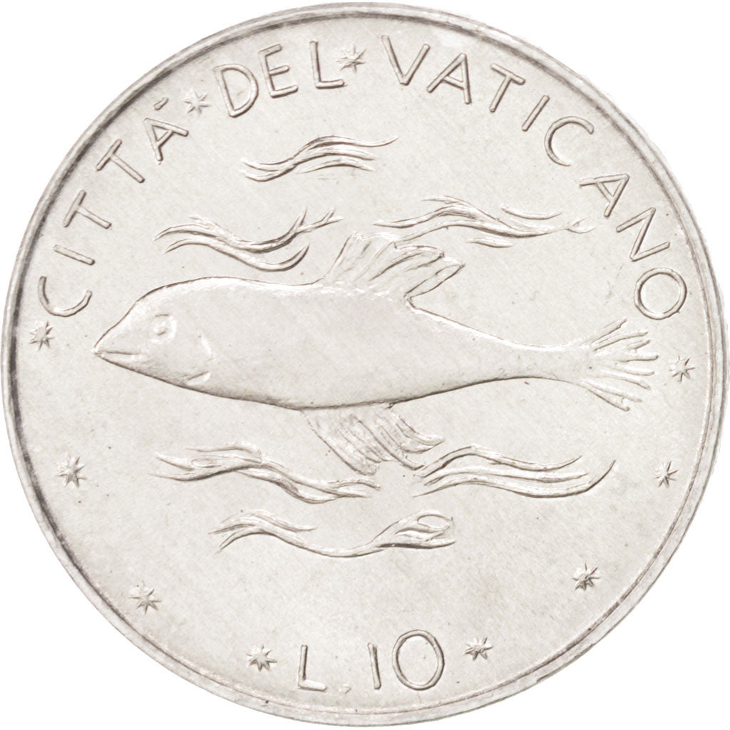 Monnaie, Cité du Vatican, Paul VI, 10 Lire, 1975, SPL, Aluminium, KM:119