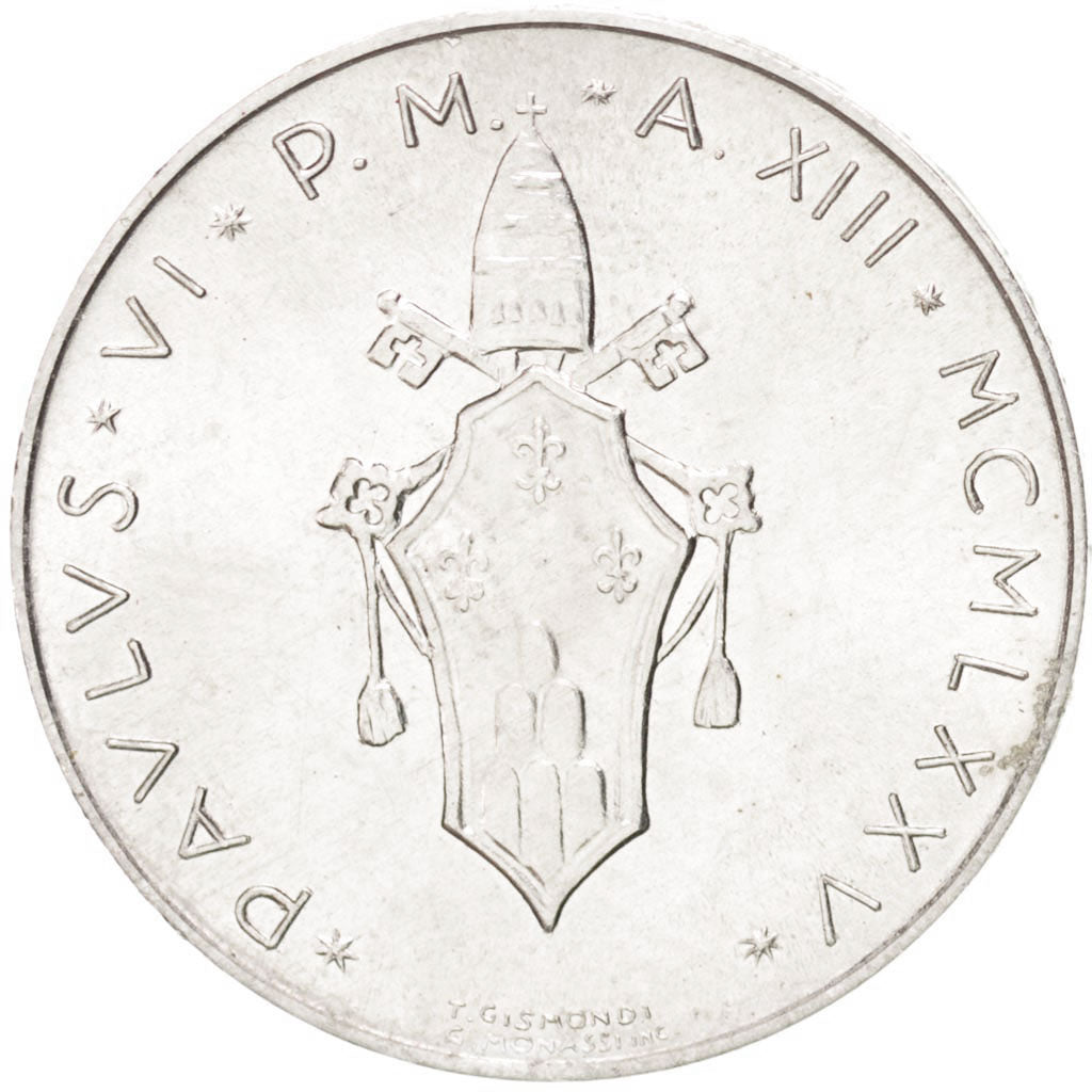 Monnaie, Cité du Vatican, Paul VI, 5 Lire, 1975, SPL, Aluminium, KM:118