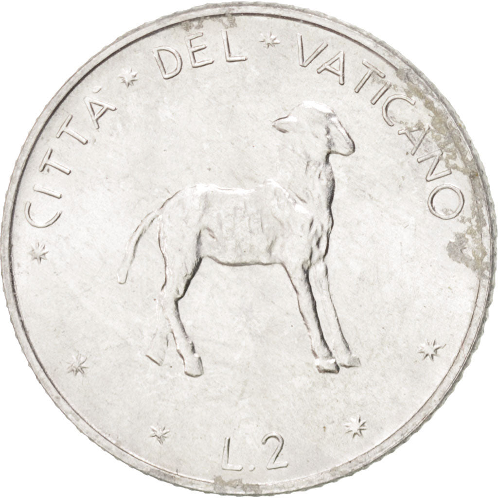Münze, Vatikanstadt, Paul VI, 2 Lire, 1975, UNZ, Aluminium, KM:117