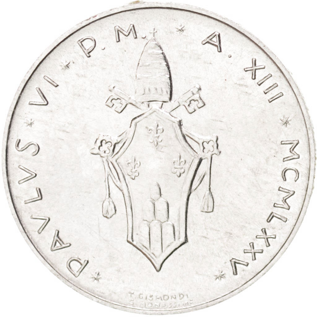 Coin, VATICAN CITY, Paul VI, Lira, 1975, MS(63), Aluminum, KM:116