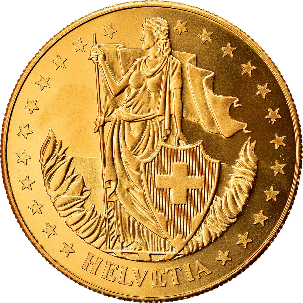 Switzerland, Medal, Gottlieb Duttweiller, MS(64), Copper-Nickel Gilt