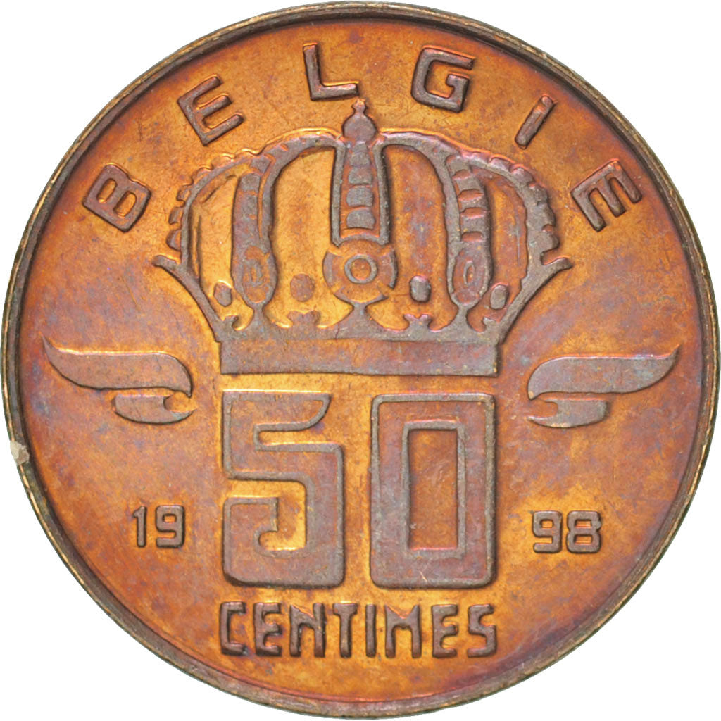 Coin, Belgium, Baudouin I, 50 Centimes, 1998, MS(63), Bronze, KM:149.1