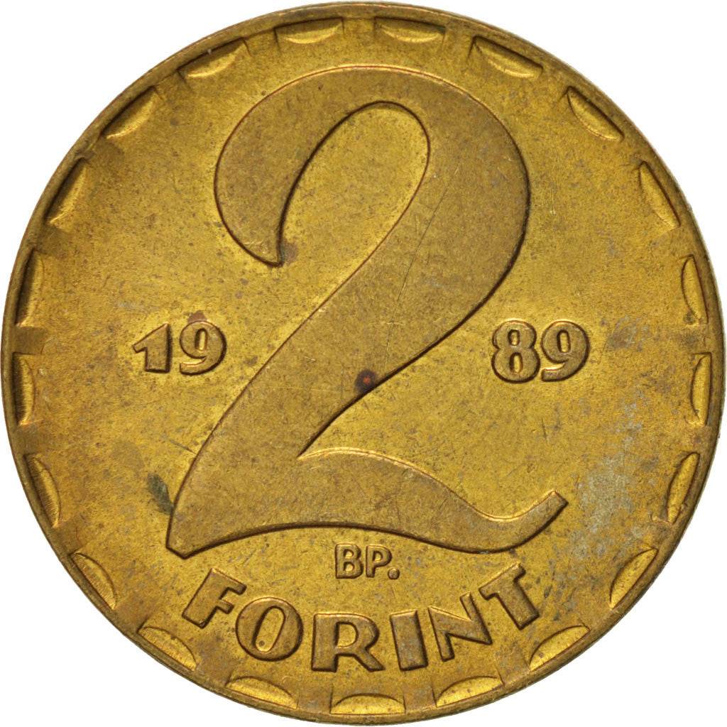 Moneda, Hungría, 2 Forint, 1989, EBC, Latón, KM:591