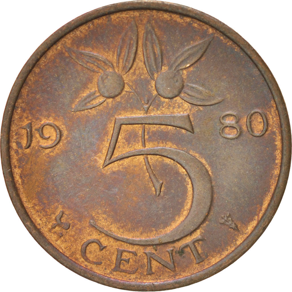 Monnaie, Pays-Bas, Juliana, 5 Cents, 1980, SUP, Bronze, KM:181