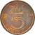 Moneda, Países Bajos, Juliana, 5 Cents, 1980, EBC, Bronce, KM:181