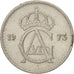 Coin, Sweden, Gustaf VI, 25 Öre, 1973, AU(55-58), Copper-nickel, KM:836