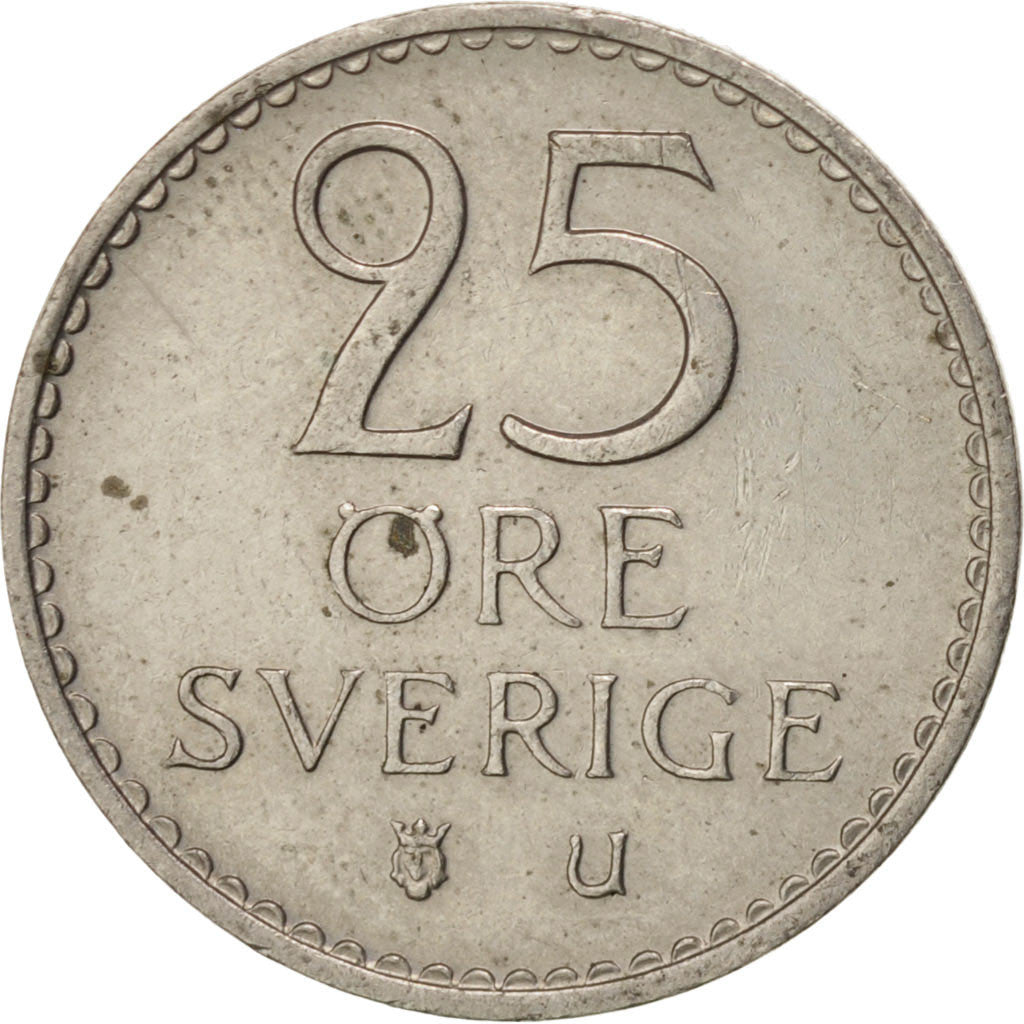 Coin, Sweden, Gustaf VI, 25 Öre, 1973, AU(55-58), Copper-nickel, KM:836