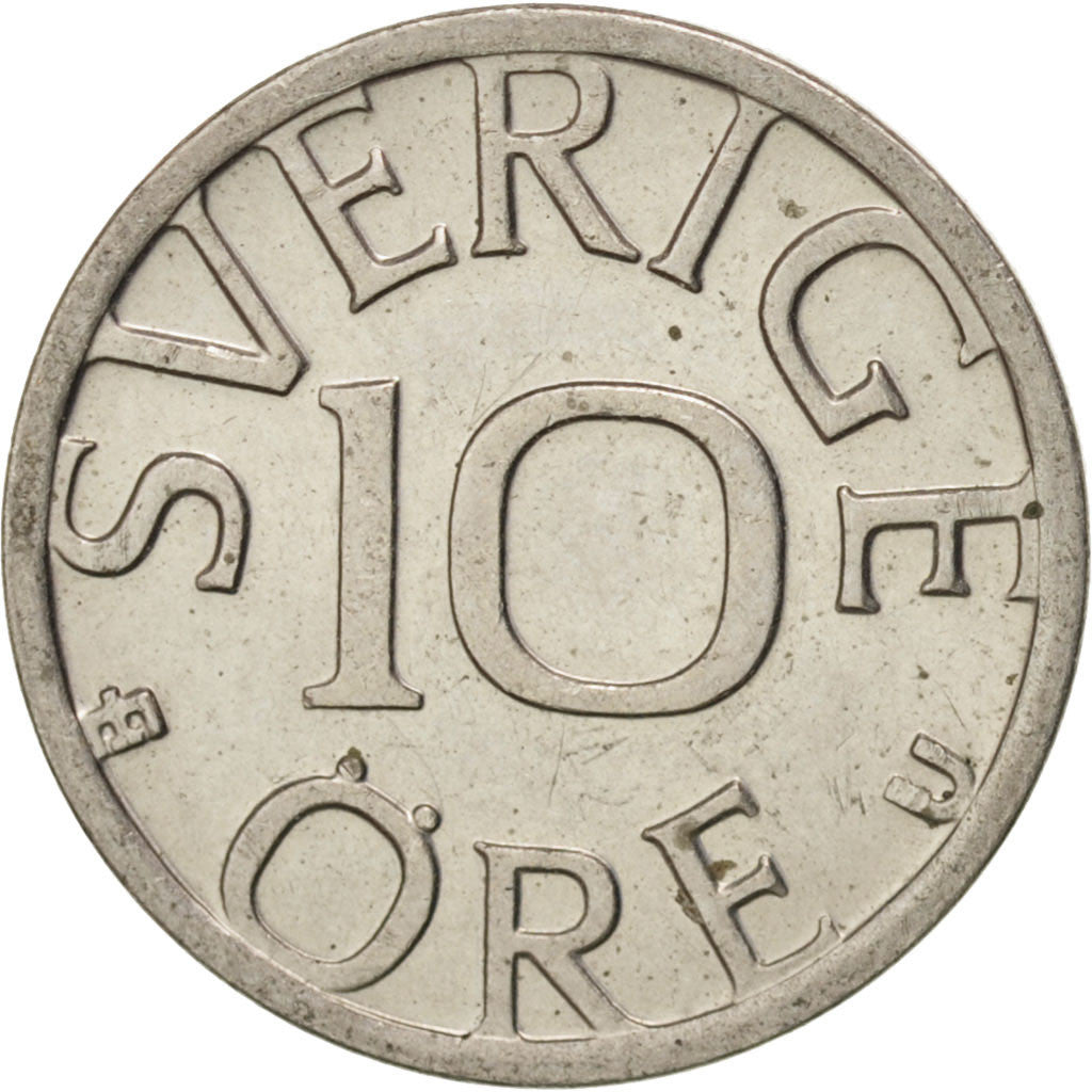 Coin, Sweden, Carl XVI Gustaf, 10 Öre, 1977, AU(55-58), Copper-nickel, KM:850