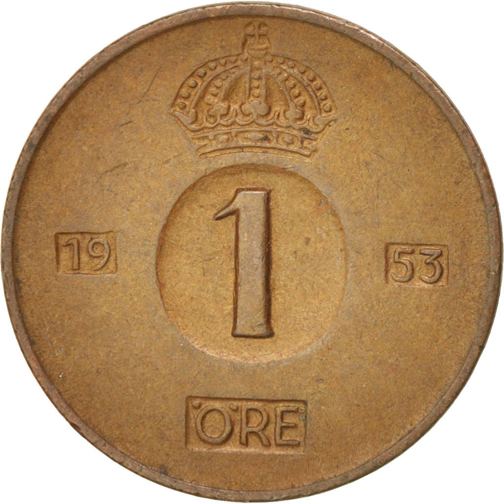 Coin, Sweden, Gustaf VI, Ore, 1953, AU(55-58), Bronze, KM:820