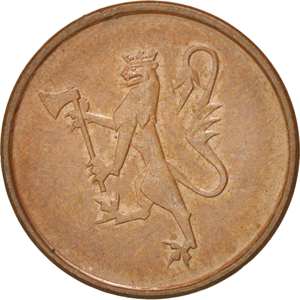 Coin, Norway, Olav V, 5 Öre, 1975, MS(60-62), Bronze, KM:415