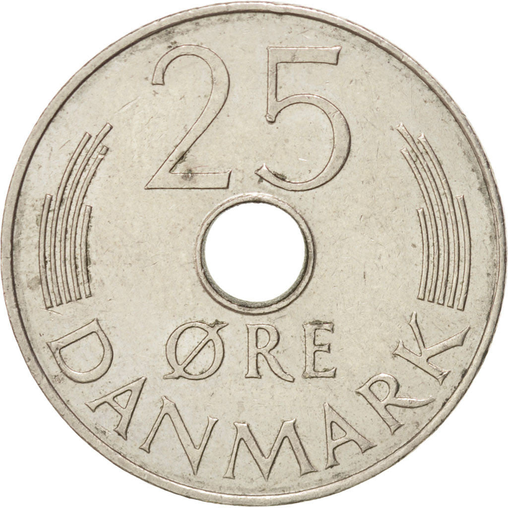 Monnaie, Danemark, Margrethe II, 25 Öre, 1976, Copenhagen, TTB+, Copper-nickel
