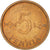 Moneda, Finlandia, 5 Pennia, 1976, MBC+, Cobre, KM:45