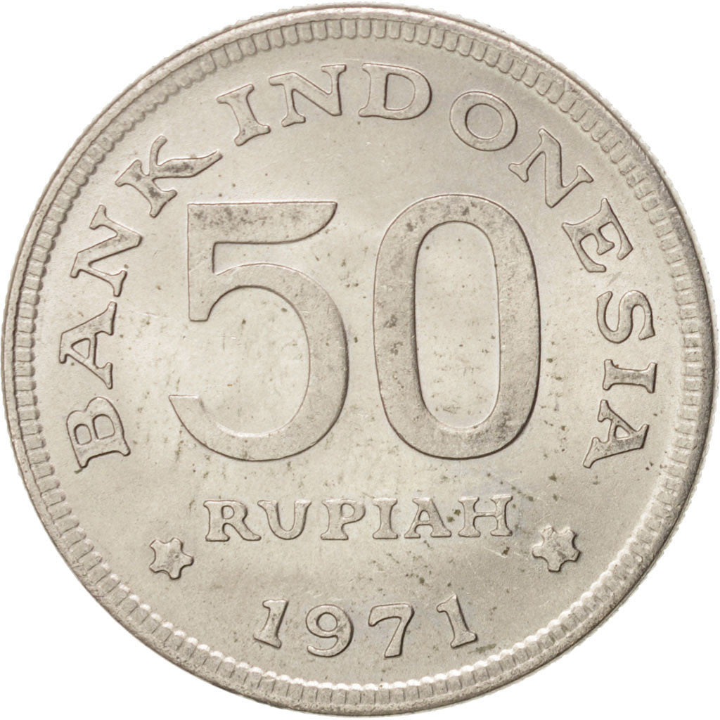 Coin, Indonesia, 50 Rupiah, 1971, AU(55-58), Copper-nickel, KM:35