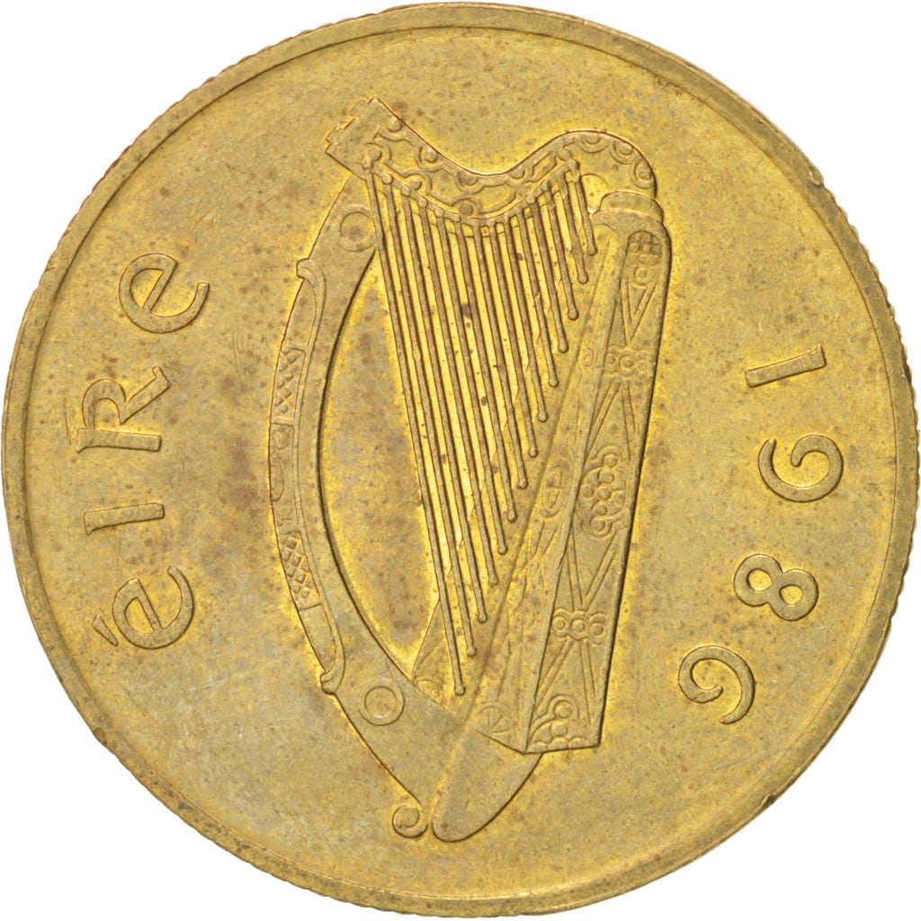 Moneda, REPÚBLICA DE IRLANDA, 20 Pence, 1986, MBC+, Níquel - bronce, KM:25